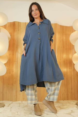 Paulo Pillow Cotton Sailor Dress Denim